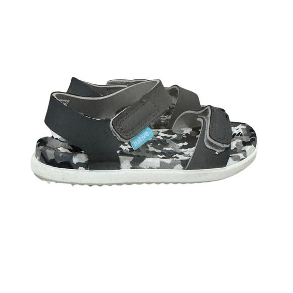 Native Kids Jefferson Sandals Camo Print Size C10 Gray Waterproof Lightweight - Picture 1 of 6